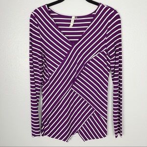 NWOT Leshop purple stripe top M